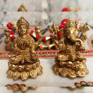 Lakshmi Ganesh Small on Lotus