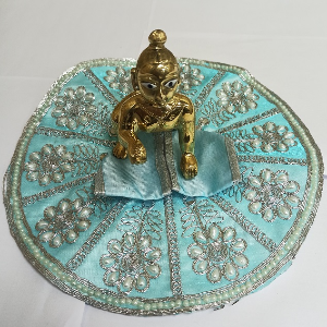 Laddu Gopal Light blue Pearl Poshak