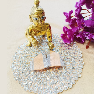 Laddu Gopal Skin color Mor Kundan Poshak