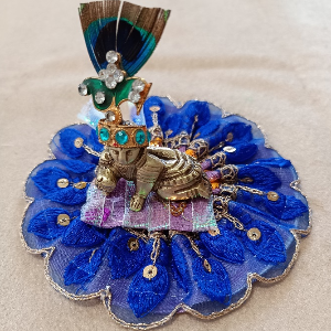 Laddu Gopal Blue Kundan work Poshak